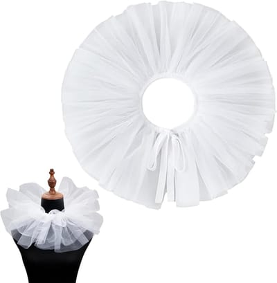 Kraag van gekrulde tule voor carnaval en Halloween | Clown accessoires, Victoriaanse kraag, zacht voor cosplay en masquerade evenementen