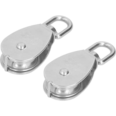 2 stuks enkel katrolblok kraan roestvrij staal staalkabel hijshaak hangend sleepwiel M50