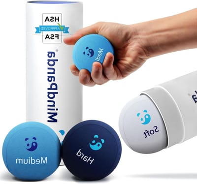 3X Stressbal-bundel voor handoefeningstherapie - Tri-Density - geparfumeerd - motiverende bevestigingen