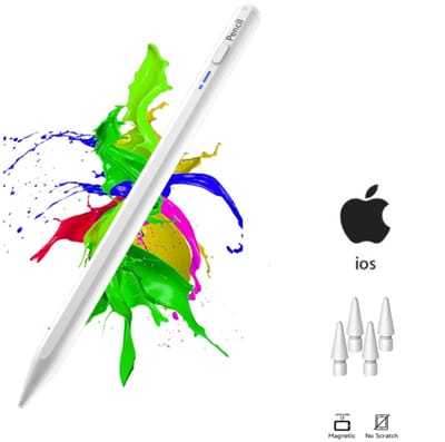Stylus Pen -capacitieve Pen（alleen voor appel） -Geschikt voor Apple iPad modellen vanaf 2018- Apple pencil alternatief- Palm rejection-Gevoel van kanteldruk-easy to operate-strong magnetic suction- 4 extra punten