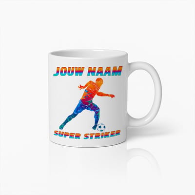Gepersonaliseerde Voetbal Super Striker Mok – Uniek Cadeau Voor Voetballiefhebbers