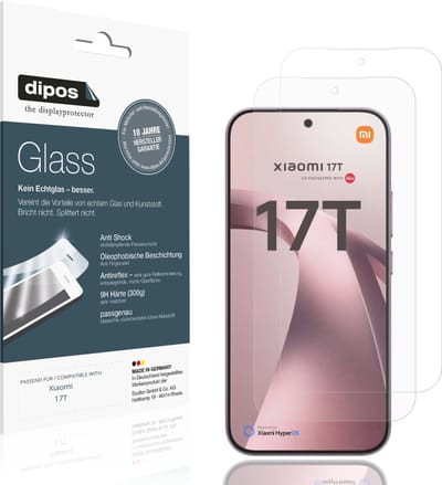 dipos – 2x Matte Pantserfolie geschikt voor Xiaomi 17T | 9H Screenprotector