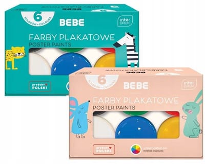 BEBE Interdruk Posterverfset - 6 levendige kleuren (20 ml per stuk)