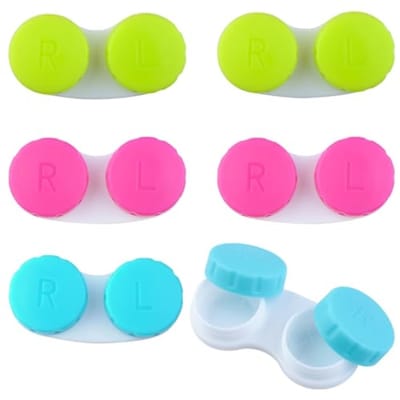 Set van 6 contactlensdoosjes - Compact, lekdicht en hygiënisch