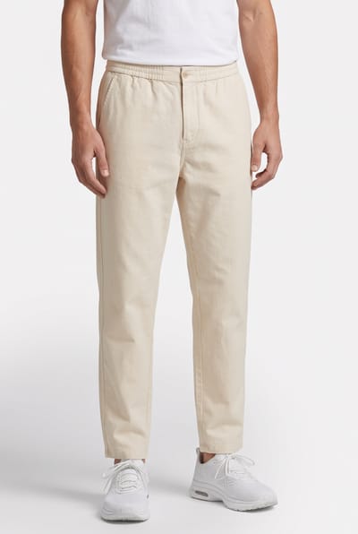 ARKET Elmer Loose Lin Trousers Beige Maat: 54 Short | Broeken Outlet | Heren | Beige
