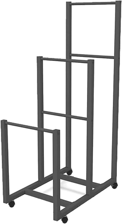 Draagbare Kartonnen Doos - Opbergrek Display - Magazijn Organisatie - Zwenkwielen Inbegrepen - 35x65x105 cm - Zwart