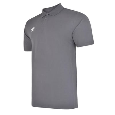 Umbro Jongens Essential Poloshirt (Koolstof/Wit)