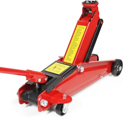 Laag profiel autokrik met hydraulische zuiger en snelheffingspomp - 3 ton capaciteit