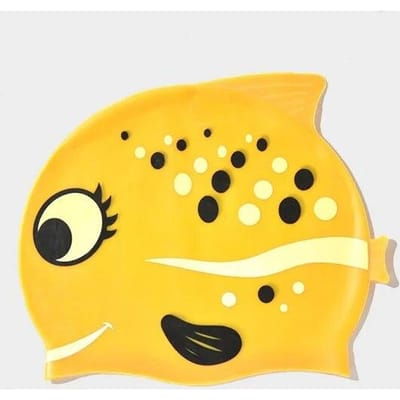 Nieuwe Kinderen Siliconen Waterdicht Mode Cartoon Stip Vis Jongens en Meisjes Comfortabel Zacht Geen Snijdende Hoofd Zwemmuts One Size