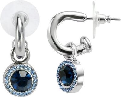 Behave - oorstekers met blauwe kristal - elegante hanger - nikkelvrij