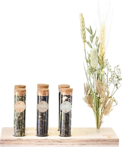 Het Theeplankje Bedanken - theeplank, thee proeverij pakket, thee cadeau, thee pakket, thee geschenk, bedankt cadeautje, cadeau set, gift set, brievenbus cadeau