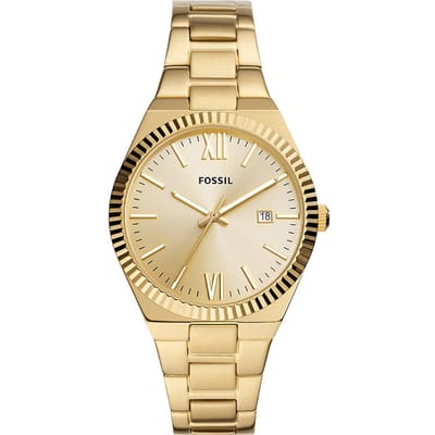 Fossil Scarlette ES5299 Horloge - Staal - Goudkleurig - Ø 38 mm