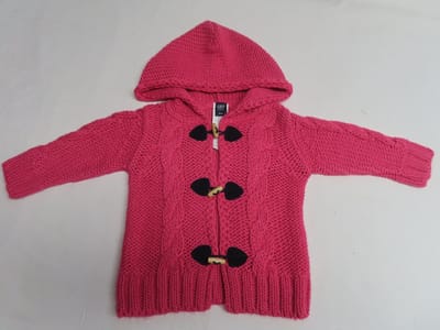 Gilet - Meisje - Fuchia - gebreid - 6 maand 68