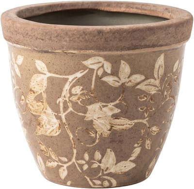 Keramiek Bloempot voor Binnen – Bruin – Rustieke Pot – Ø 18 cm – Keramiek