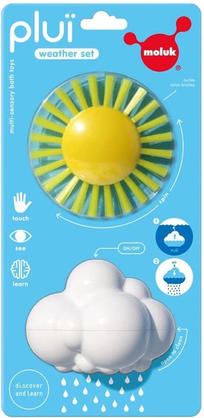 Plui Weather Set – Regenwolk en speelborstel voor educatief badplezier