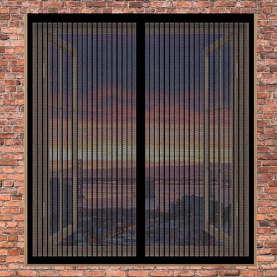 Raamhor - Insectenhor Vliegenraam - Insecten buiten houden - Magnetische sluiting - 150 x 70 cm - Zwart