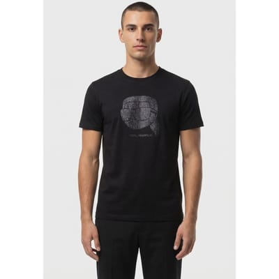 Karl Lagerfeld Black T-shirt Crewneck Maat: XS | T-shirts met Print Outlet | Heren | Zwart