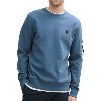 Tom Tailor - Sweater Ronde hals - Heren - XXL - Sky Blauw - Katoen - 1045686