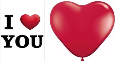 I Love You mega deurposter 59 x 84 cm en 25 stuks hartjes ballonnen rood - Valentijnsdag decoratie / romantisch cadeau