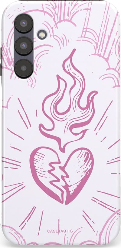 Casetastic Hoesje Geschikt voor Samsung A25 - Stijlvolle Beschermende Duo-layer Case - Roze Liefdesvlam