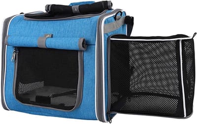 Hondenfietsmand - Reismand - Huisdier Vervoer - Uitbreidbaar Ontwerp - Tot 8kg - Blauw