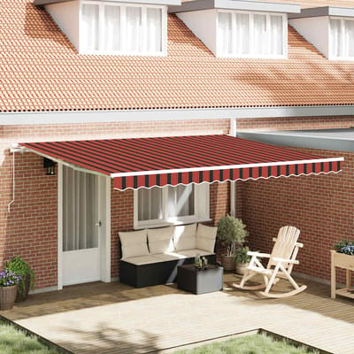 vidaXL - Uitschuifbare - luifel - Oranje - en - Bruin - 450 - x - 350 - x - 165 - cm