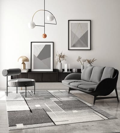the carpet Pearl Moderne dichte korte pool woonkamer slaapkamer vloerkleed, contour gesneden, grijs,80 x 140 cm