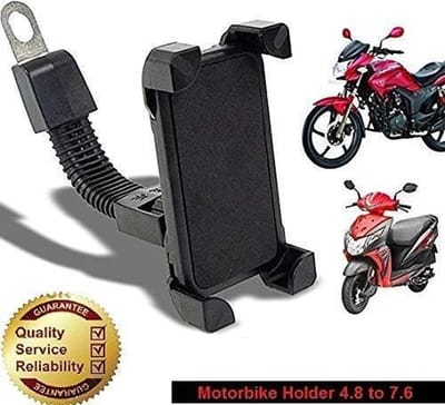 Universele motorhouder | Spiegelmontagestandaard | Stuur Telefoon houder | Scooter | Activa | Fiets | Motor | Tot 4,8 tot 7,6 inch mobiele telefoon