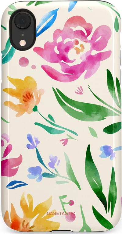 Casetastic Hoesje Geschikt voor Apple iPhone Xr - Stijlvolle Beschermende Duo-layer Case - Waterflora