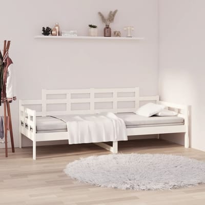 vidaXL - Slaapbank - massief - grenenhout - wit - 90x200 - cm