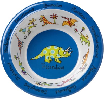 Dino's dinosaurussen kinder melamine kom / schaal - Tyrrell Katz