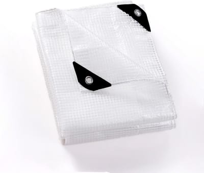 Afdekzeil Waterdicht - Beschermend Zeildoek - Universeel Gebruik - Scheurvast UV-gestabiliseerd - 5 x 5 Meter - Transparant Wit