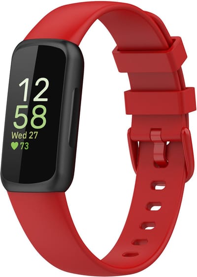 Siliconen Smartwatch bandje - Geschikt voor Fitbit Inspire 3 siliconen bandje - rood - Strap-it Horlogeband / Polsband / Armband - Maat: Maat S