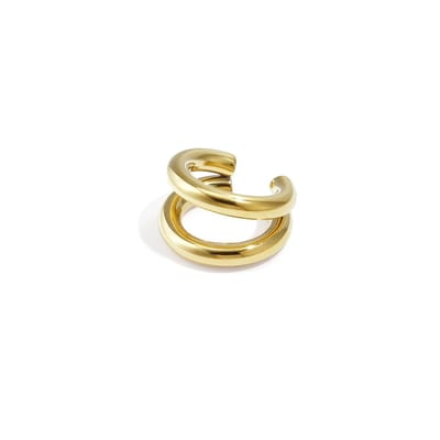 Double Gold Ear Cuff | RVS (Verkleurt niet) | Goudkleurig | Geen Gaatjes Nodig | Beste cadeau voor haar