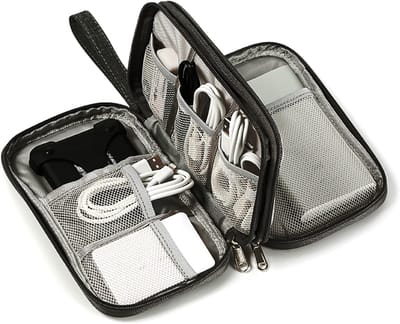 Famanu - Elektronische tas, organizer, kabeltas, universeel, reiskabel, tas, elektronische accessoires, reisorganisator, tas voor accessoires, telefoonlaadkabel