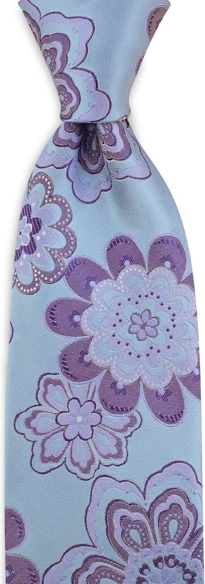 We Love Ties - Stropdassen - Stropdas Flower Circus - lichtblauw / lila