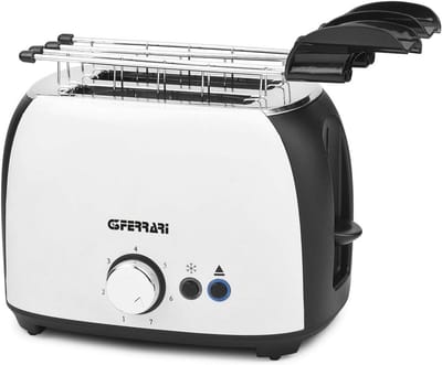 Toastapparaat - Grill Apparaat - Ontbijt Bereiden - Grote Sleuven - 800 Watt - Wit Zwart