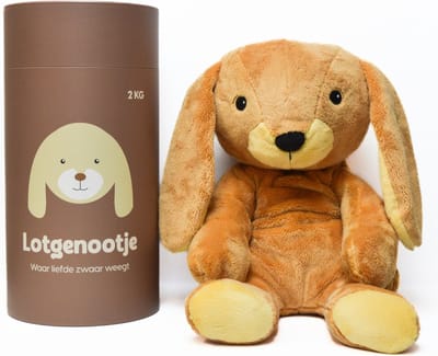 Lotgenootje Verzwaringsknuffel Konijn - 45cm/2kg - Verzwaarde Knuffel - Weighted Stuffed Animal - Voor kinderen & volwassenen - Sensorisch Speelgoed - Zware Knuffel Anxiety - Plushie