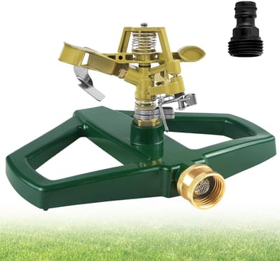 Dailygoods- Gazonsproeier 360 Graden Roterend - Metalen Sokkel - Tuinirrigatie - Pulssproeier - Impulssproeier - Duurzaam Gegoten Zink - Sprinkler