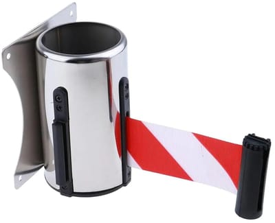 Wandbevestiging - Intrekbare band - Massa controle - Flexibele configuratie - 3 meter - Rood wit