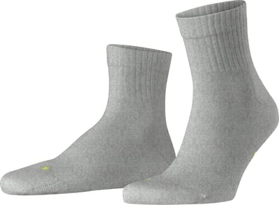 FALKE Run Rib crew eenkleurig katoen functioneel materiaal sokken unisex grijs - maat 42-43