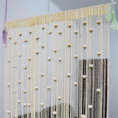 Deurgordijn - Deurkozijn met kwastjes - 100×200 cm - Privacygordijn - Raamdecoratie - Kastgordijn - Eenvoudige installatie - Kralengordijn - Geschikt voor slaapkamers, woonkamers, bruiloften, feestjes en huisdecoratie - Geel