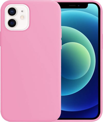 Hoesje - Geschikt voor Apple iPhone 12 - Sterk & Shockproof - Siliconen Case - Hoes Cover - Telefoonhoes - Lichtroze