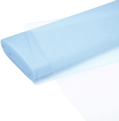 Tule Stof Rol van 137 bij 40 Meter voor DIY Creaties, Bruiloft Decoraties, Tutu Rokjes en Cadeau Verpakkingen in Lichtblauw