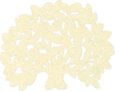 Boom vilt onderzetters - Creme - 6 stuks - 11 x 10 cm - Tafeldecoratie - Glas onderzetter - Cadeau - Woondecoratie - Woonkamer - Tafelbescherming - Onderzetters Voor Glazen - Keukenbenodigdheden - Woonaccessoires - Tafelaccessoires