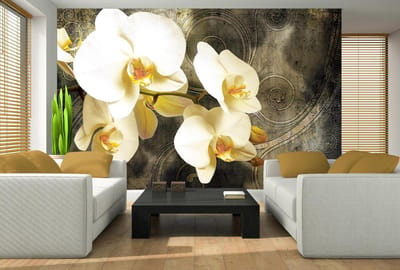 Orchid Flower Swirl Photo Wallcovering
