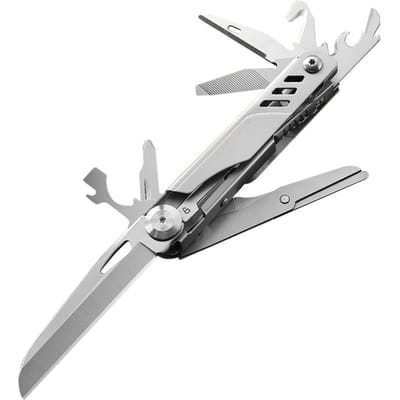 Multitool Zakmes, 12-in-1 Multi Tool Mes, Roestvrij Staal Multifunctioneel Klapmes voor Kamperen Wandelen Survival Vissen white
