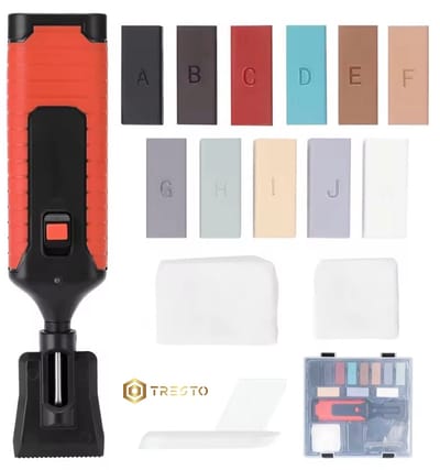 TRESTO - Laminaat Reparatieset - 11 kleuren hard wax staven - 17 onderdelen - Vloer reparatie - Meubel reparatie - Tegel reparatie