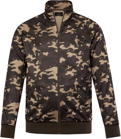 JAY-PI - Heren - Functioneel trainingsjack fitness ademend camouflage - Hazelnoot - Maat 3XL