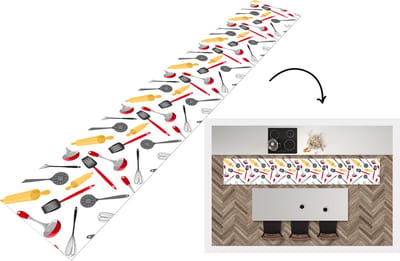 Keukenloper - Loper keuken - Patronen - Keukengerei - Spatel - Deegroller - 300x50 cm - Keukenloper vinyl